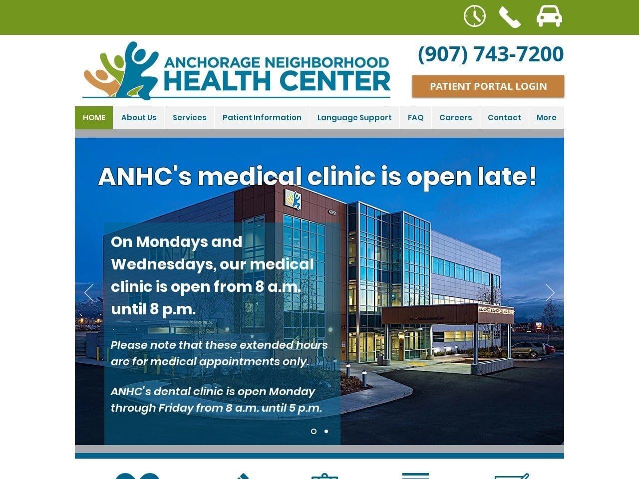 Anchorage Neighborhood Health Center Website Screenshot from anhc.org