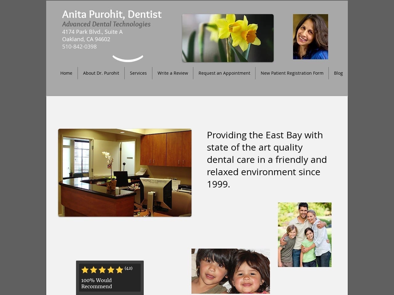 Anita Purohit D.D.S. Website Screenshot from anitathelaserdentist.com