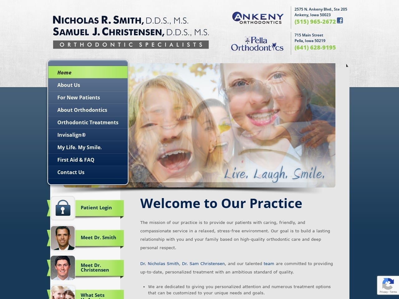 Ankeny Orthodontics P.C. Website Screenshot from ankenyortho.com