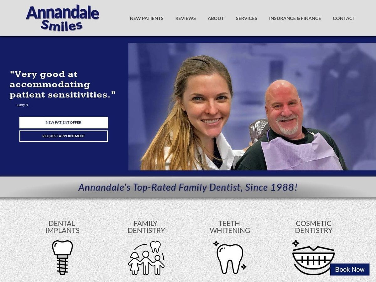 Annandale Smiles Steven R Johnson Dds Dentist Website Screenshot from annandalesmiles.com