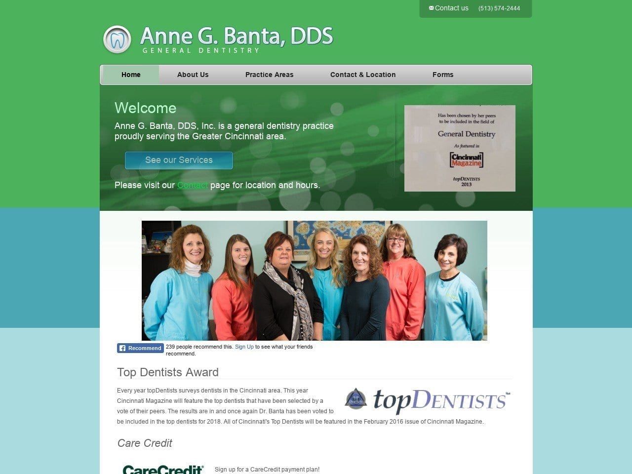 Anne G. Banta DDS Website Screenshot from annebantadds.com