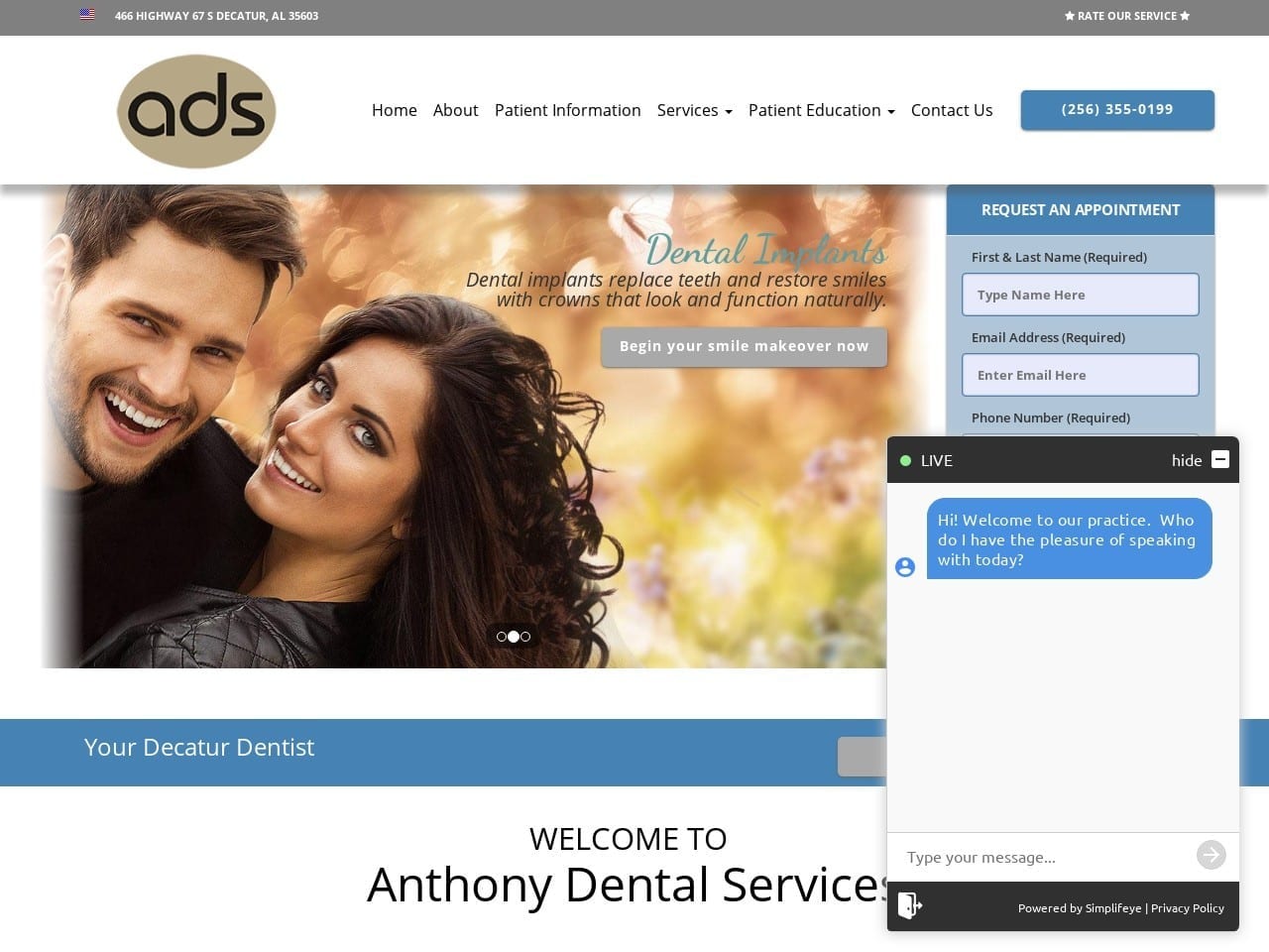 Anthony Website Screenshot from anthony-dental.com