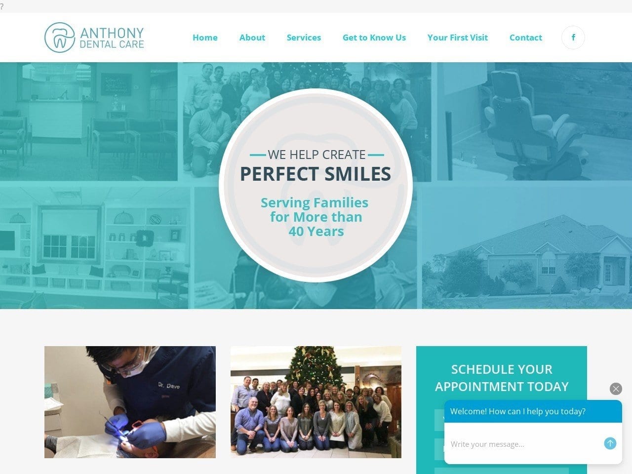 Anthony Dental Care Website Screenshot from anthonydentalcare.com