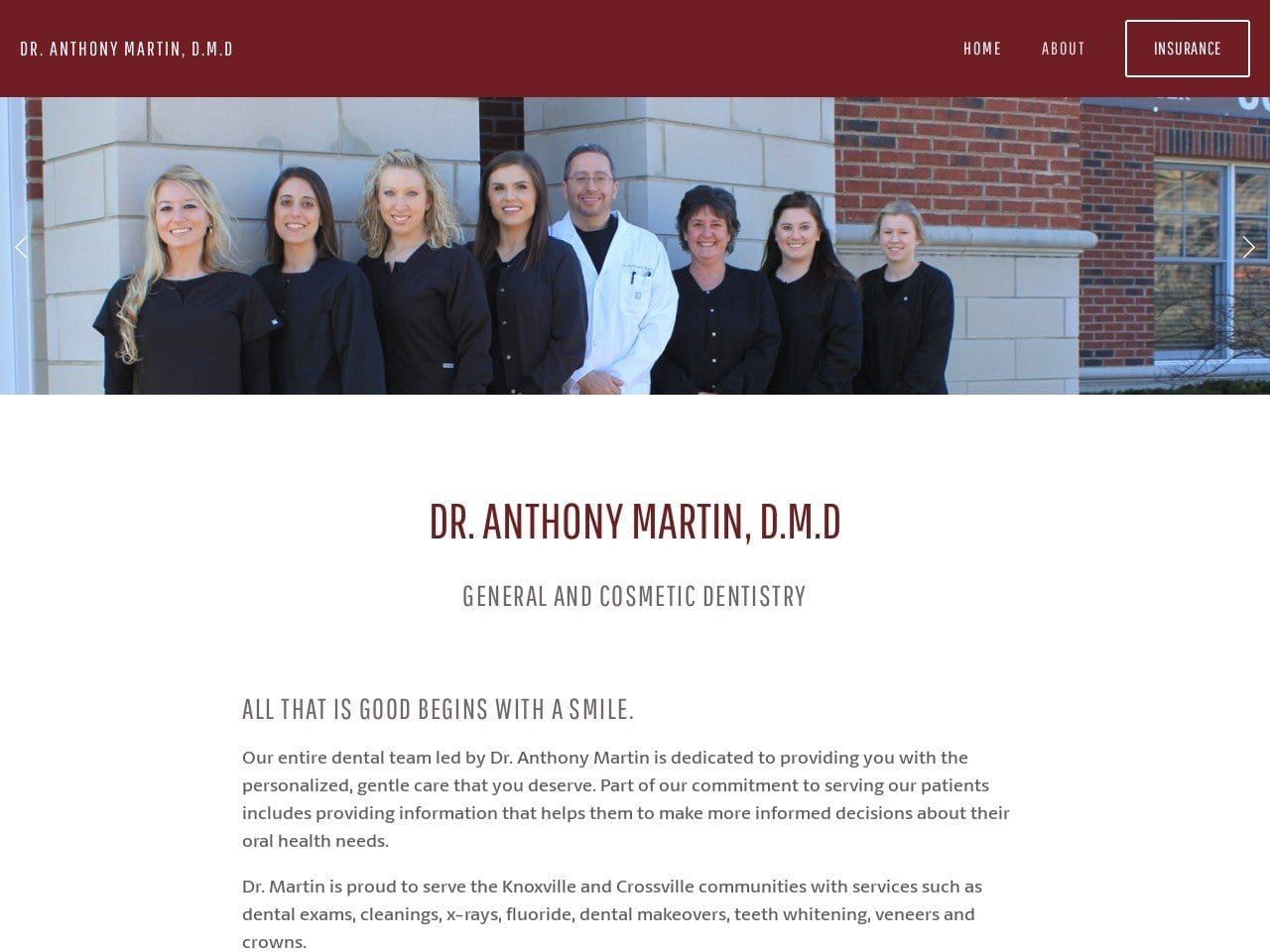 Anthony Martin DMD Inc. Website Screenshot from anthonymartindmd.com