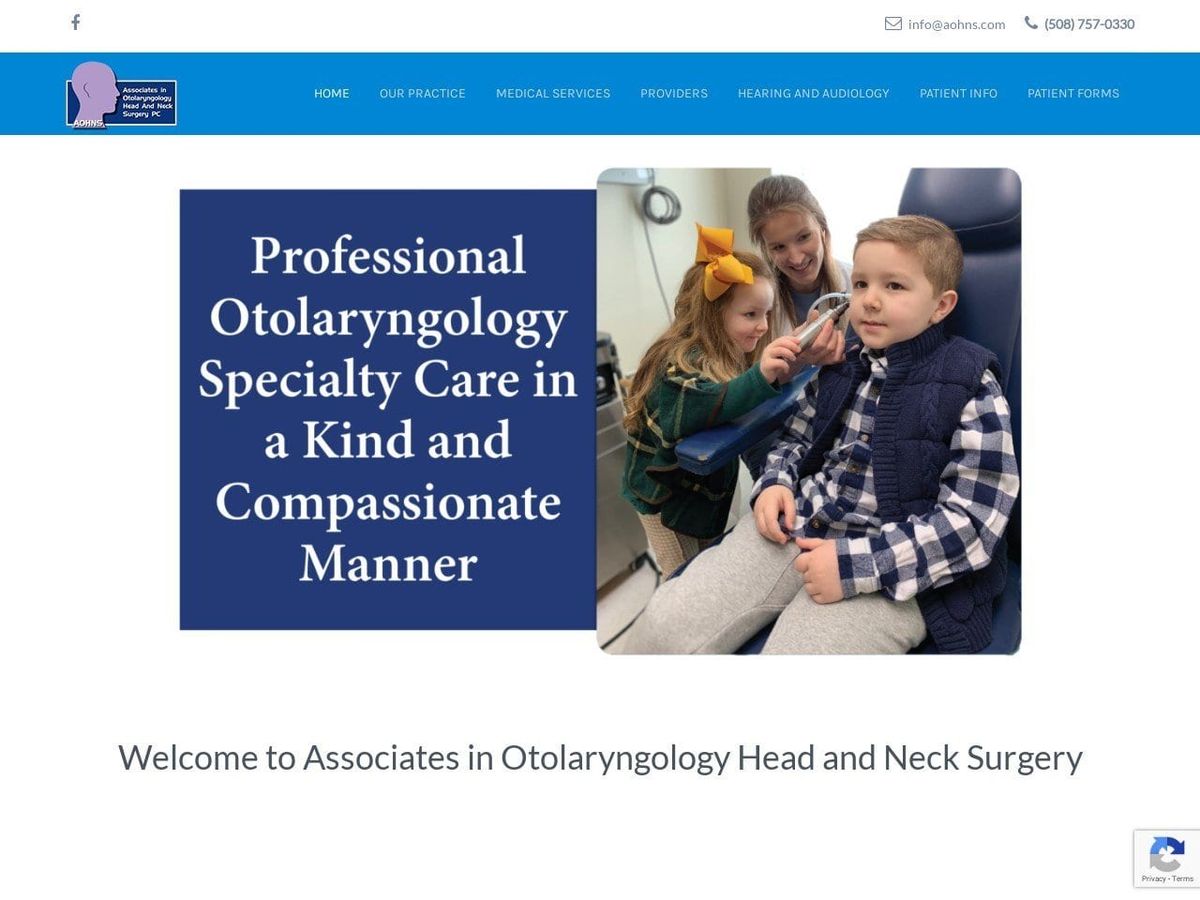 Associates In Otolaryngology Website Screenshot from aohns.com