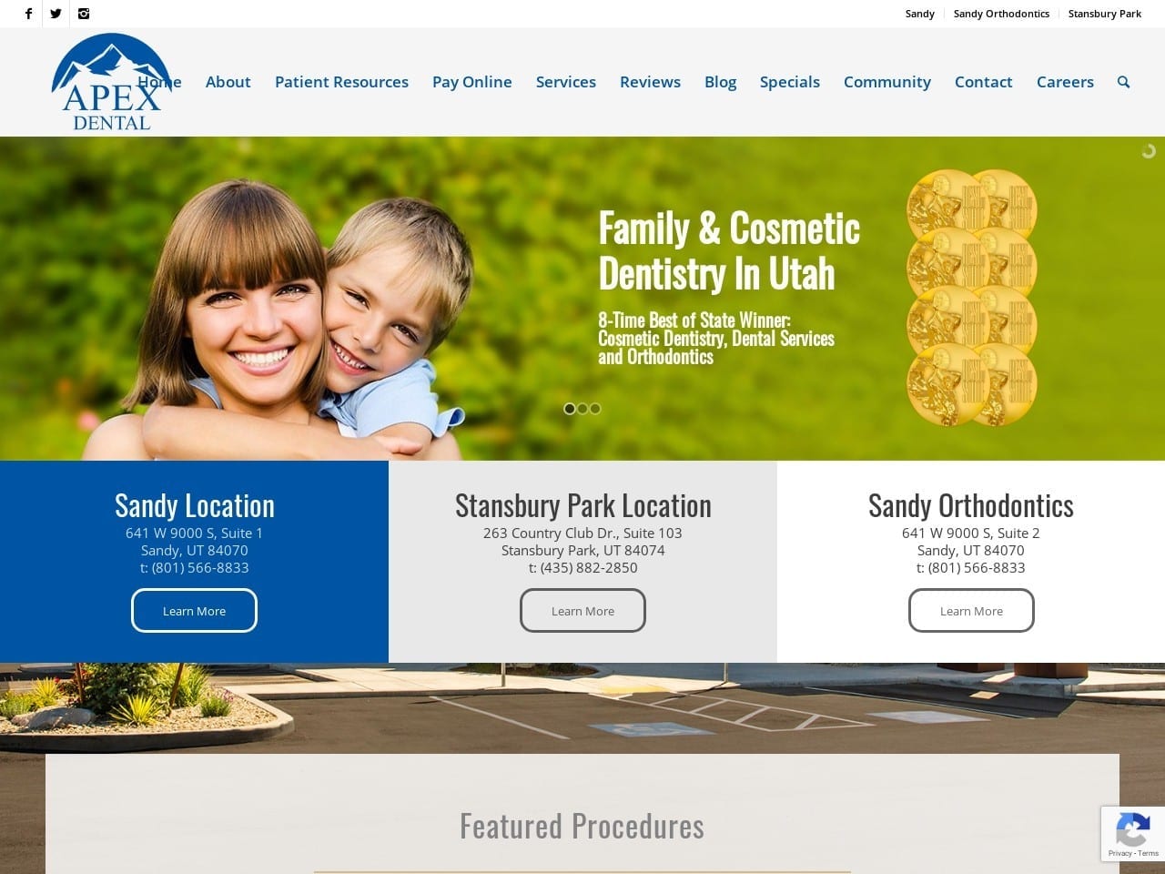 Dr. David J. Clonts DDS Website Screenshot from apexfamilydental.com