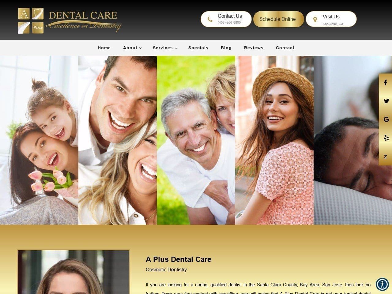 Aplus Dental Website Screenshot from aplusdental.org