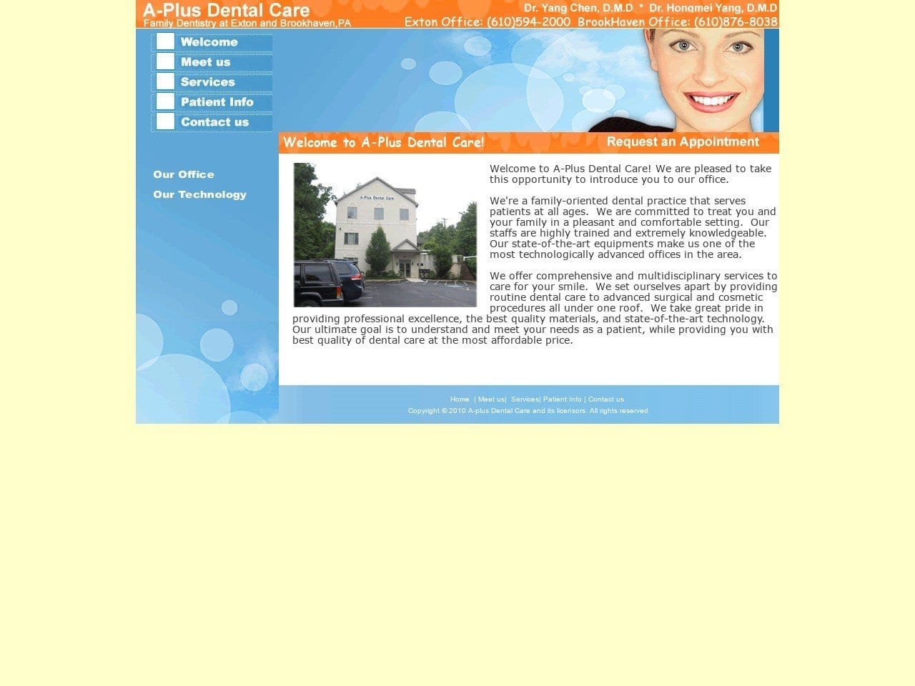 A Website Screenshot from aplusdentalservices.com