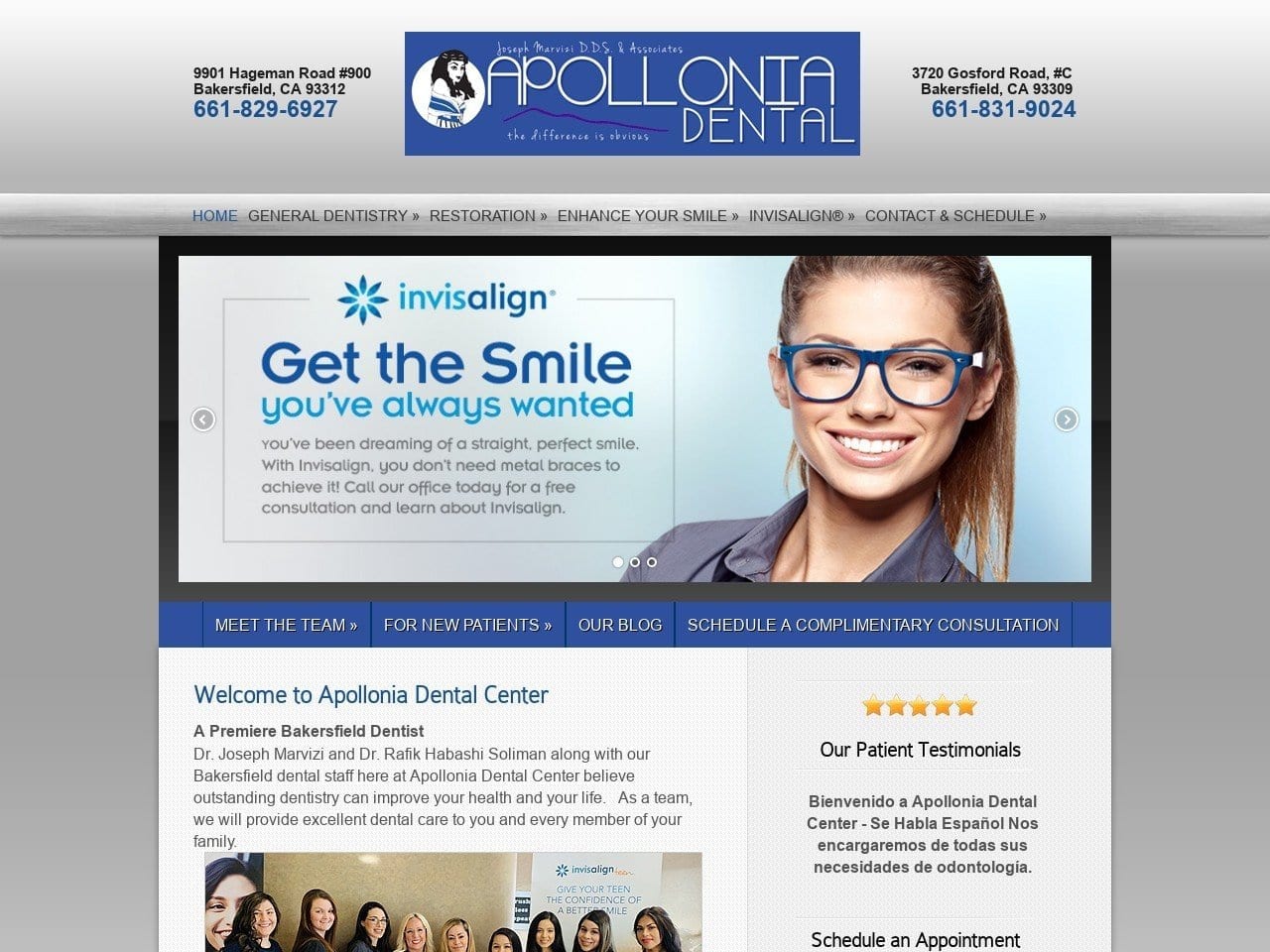 Apollonia Dental Website Screenshot from apolloniadental.com