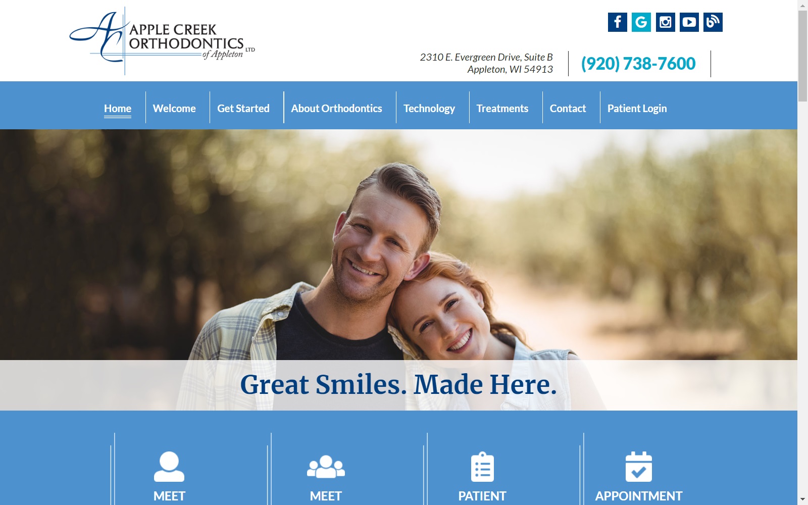 applecreekortho.com screenshot