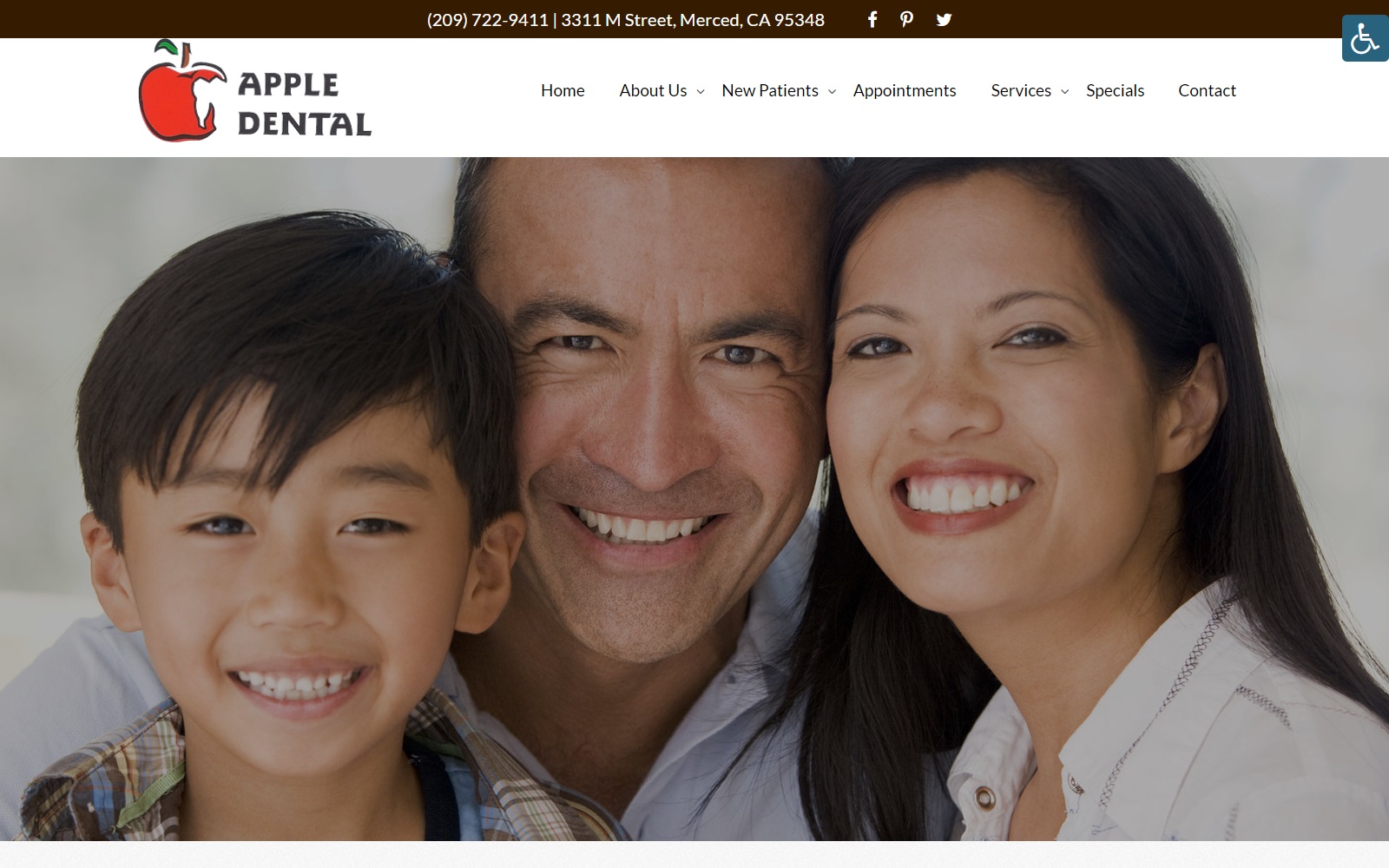 appledentalmerced.com screenshot