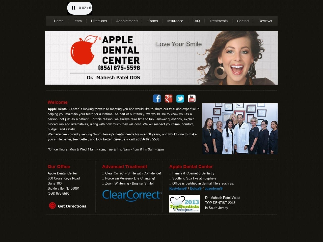 Apple Dental Center Website Screenshot from appledentalonline.com