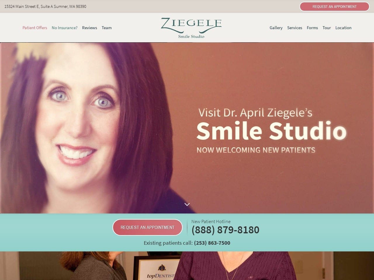 Ziegele Smile Studio Website Screenshot from aprilziegele.com