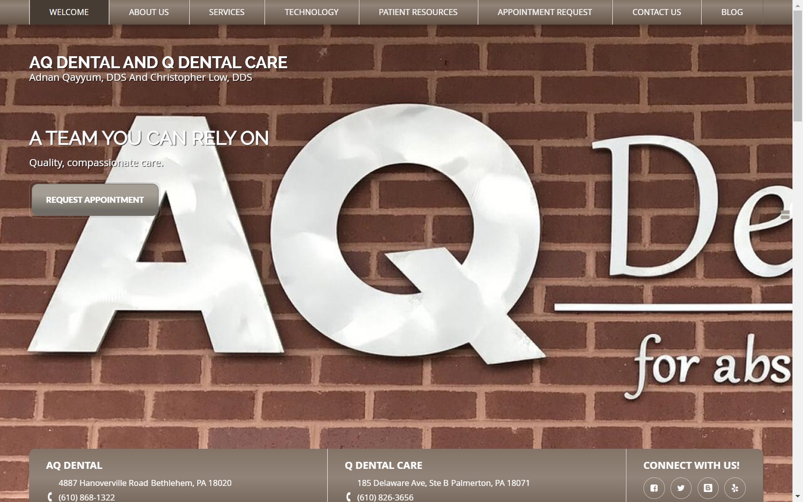 aqdentalcare.com screenshot