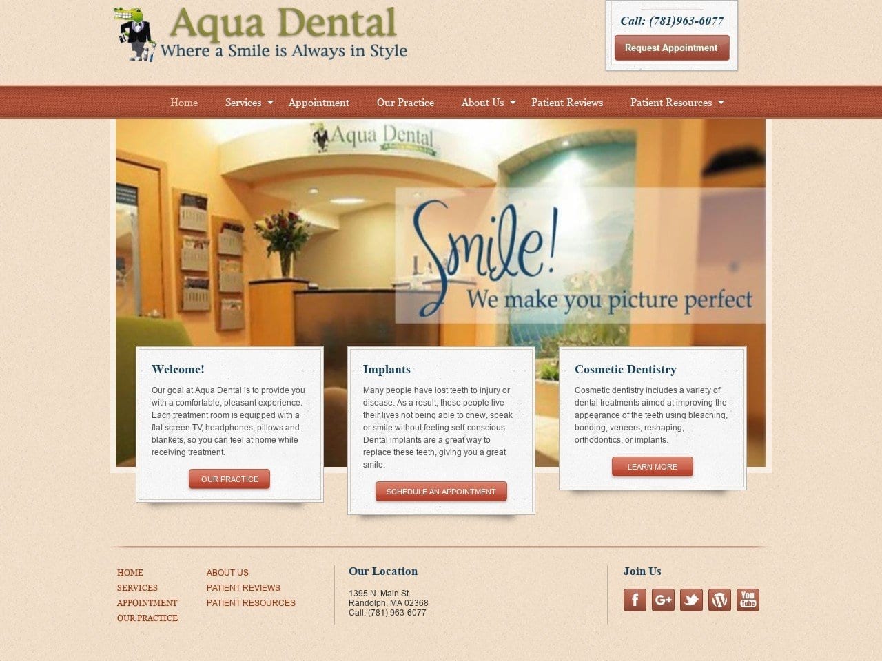 Aqua Dental Website Screenshot from aquadental.net