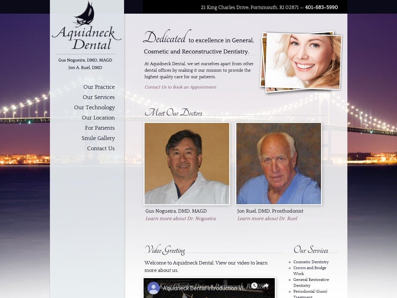 Aquidneck Dental Associates Website Screenshot from aquidneckdental.com