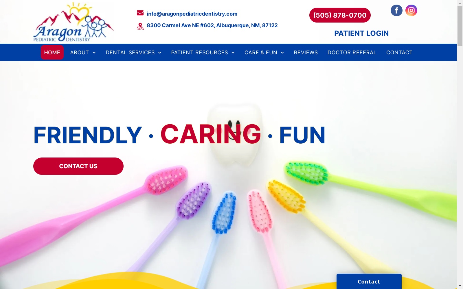 aragonpediatricdentistry.com screenshot