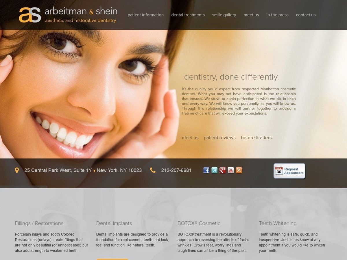 Arbeitman Dentist Website Screenshot from arbeitman-shein.com