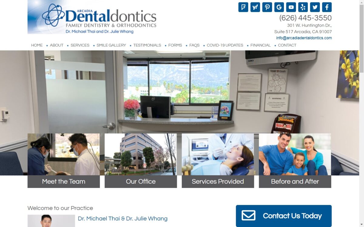 arcadiadentaldontics.com screenshot