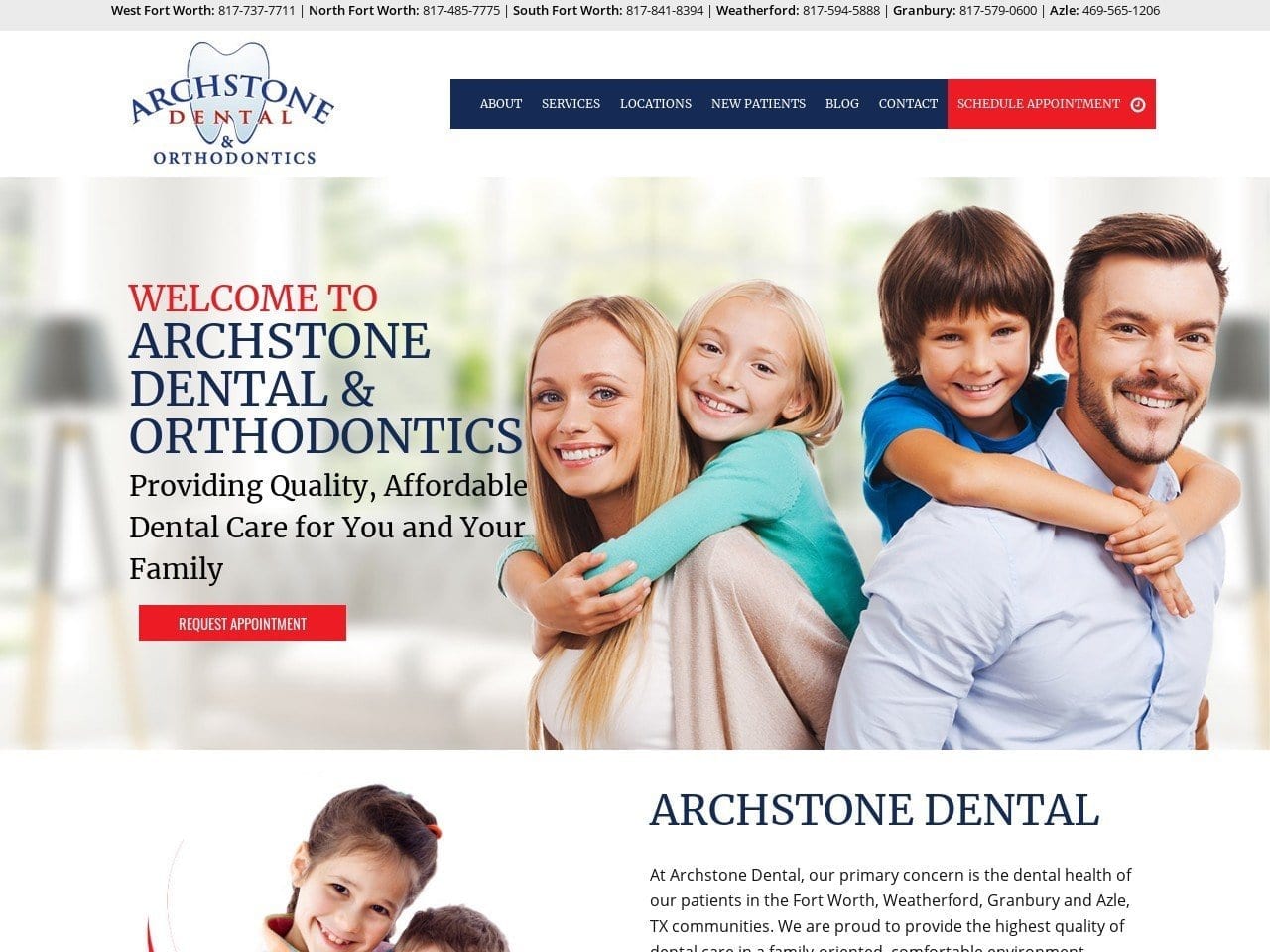 Archstone Dental Website Screenshot from archstonedental.com