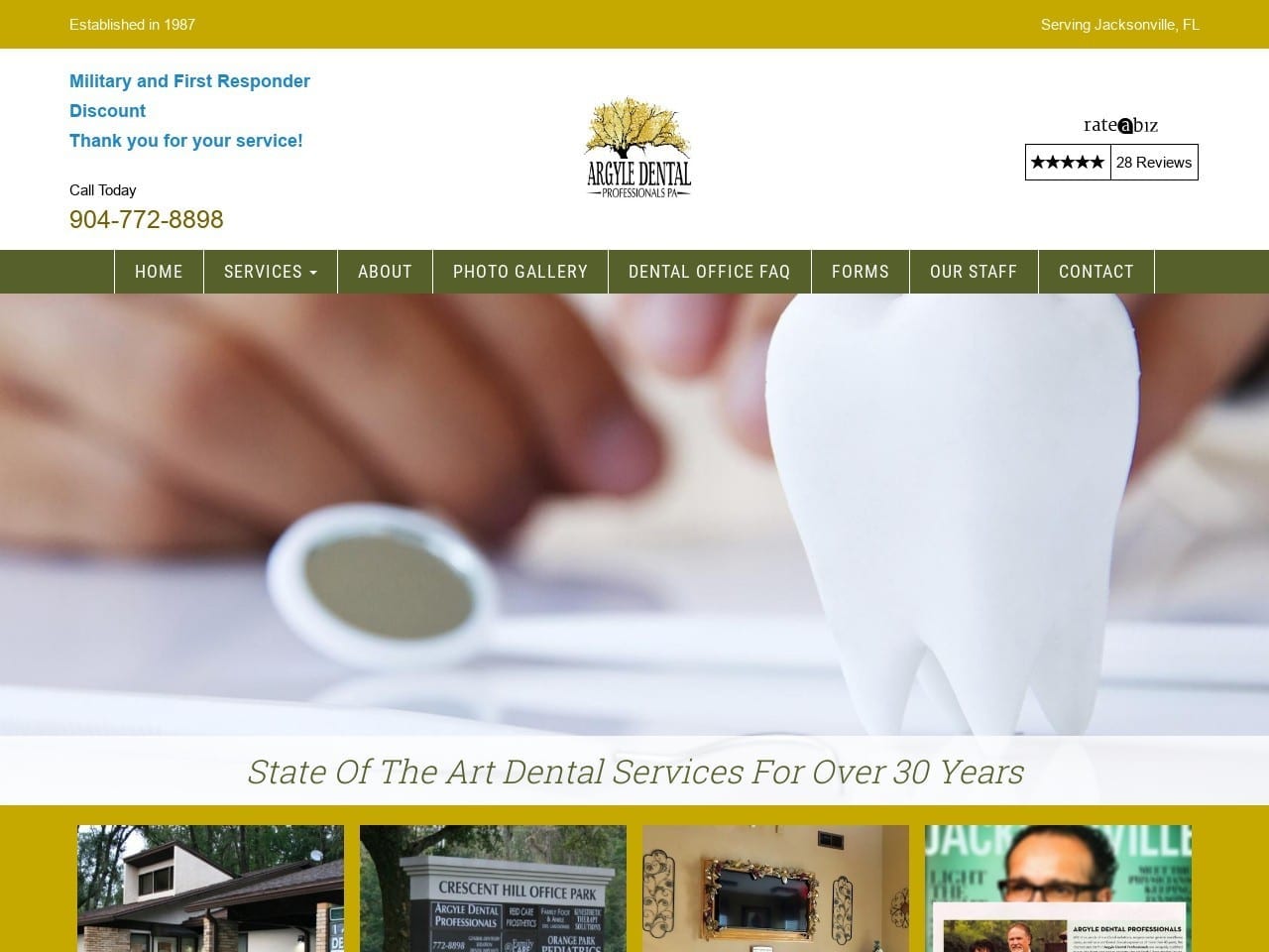 Argyle Dental Professionals Website Screenshot from argyledental.com