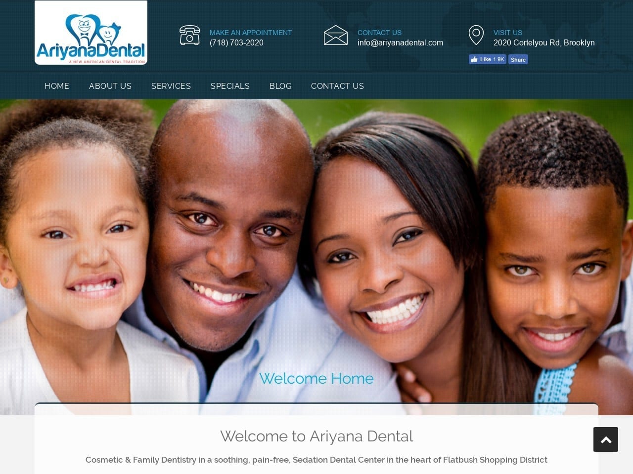 ARIYANA DENTAL SPA Dr. Arthur Abdiyev Website Screenshot from ariyanadental.com