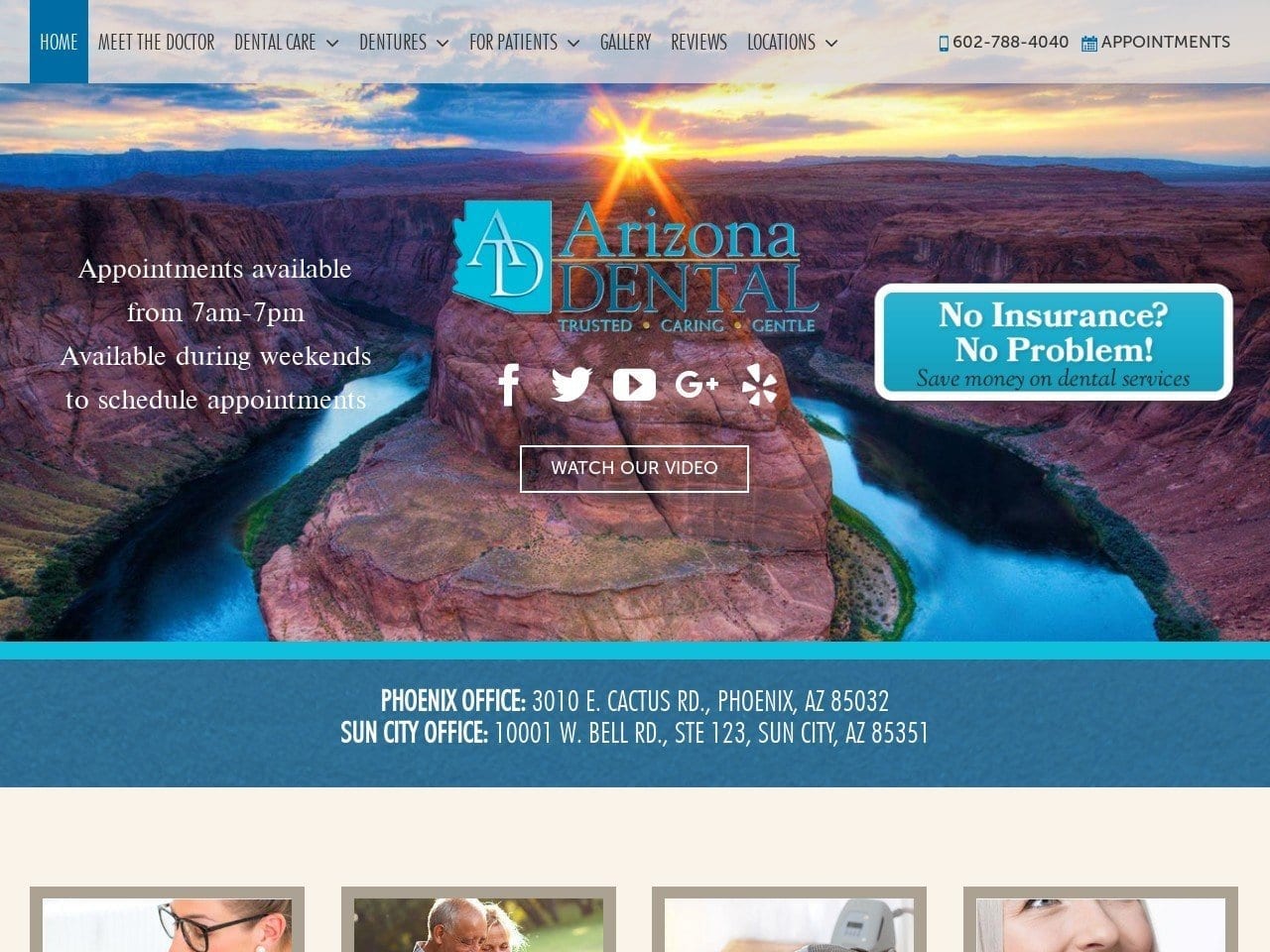 Arizona Dental Website Screenshot from arizonadental.com