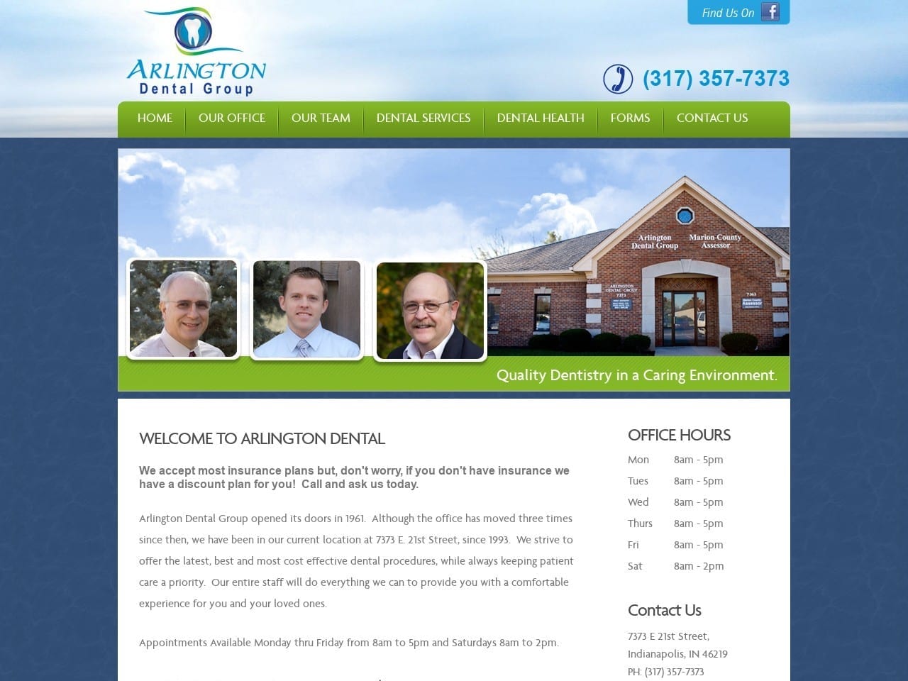 Dr. Cory Zent DDS Website Screenshot from arlington-dental.com