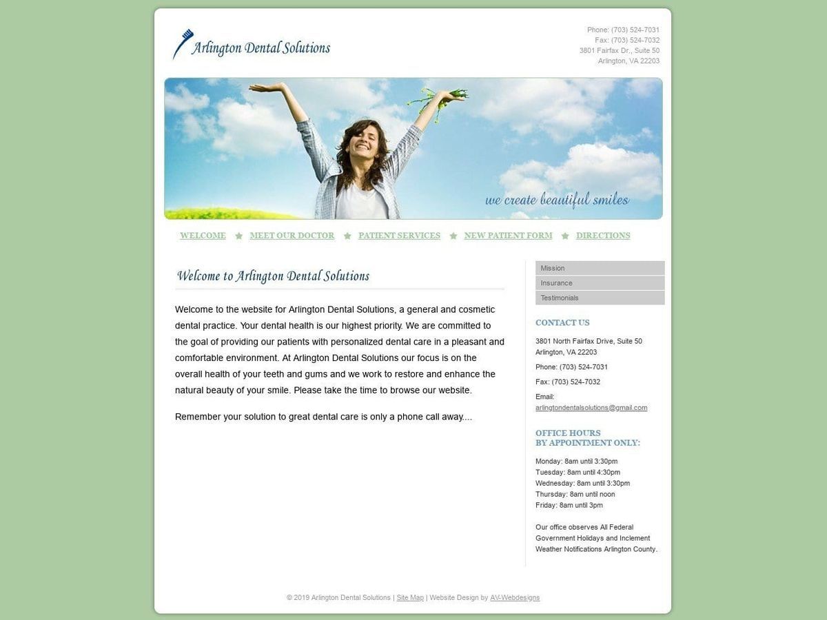 Ashtma Clinic Website Screenshot from arlingtondentalsolutions.com