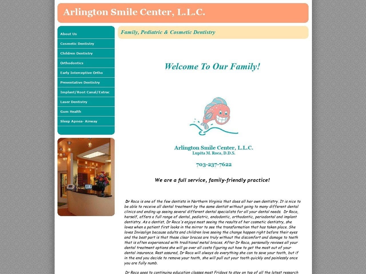 Arlington Smile Center Website Screenshot from arlingtonsmilecenter.com