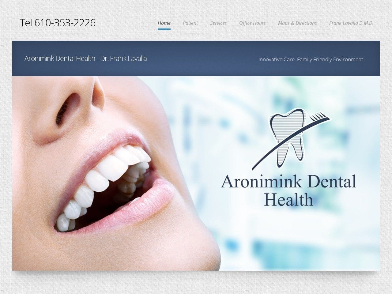 Aronimink Dental Health Website Screenshot from aroniminkdentalhealth.com