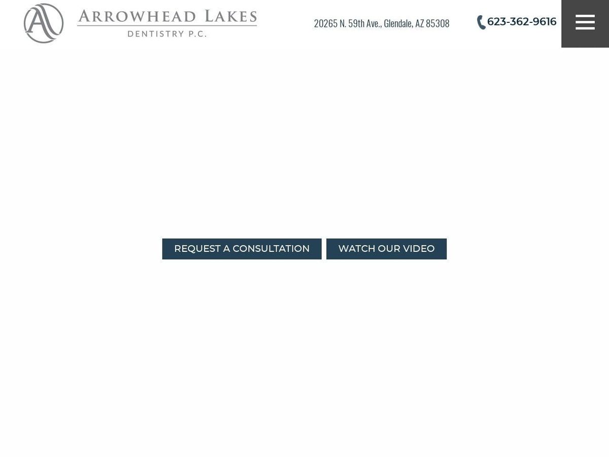 Arrowhead Lakes Dentist Website Screenshot from arrowheadlakesdentistry.com