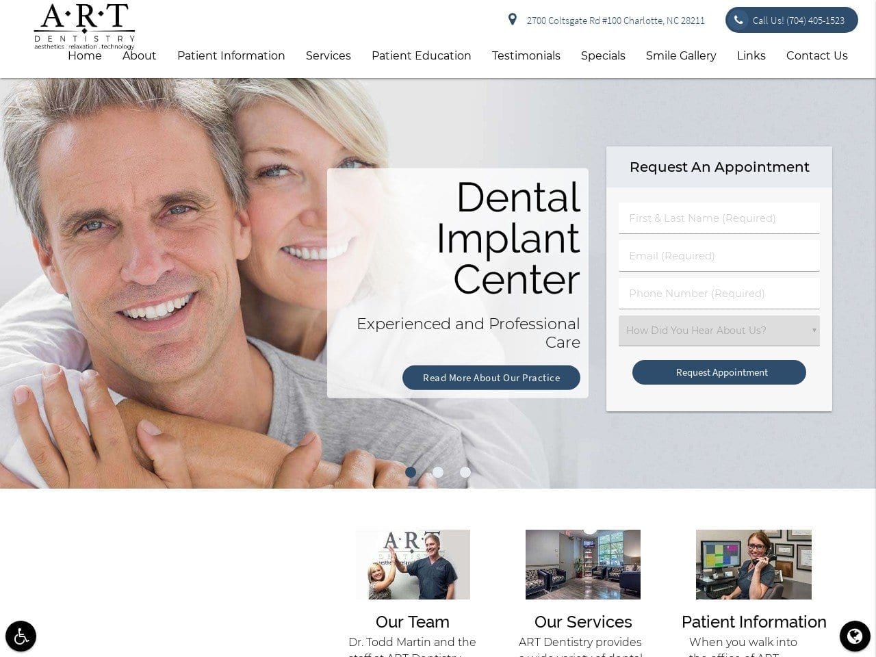 Art Dentist Website Screenshot from artdentistrync.com