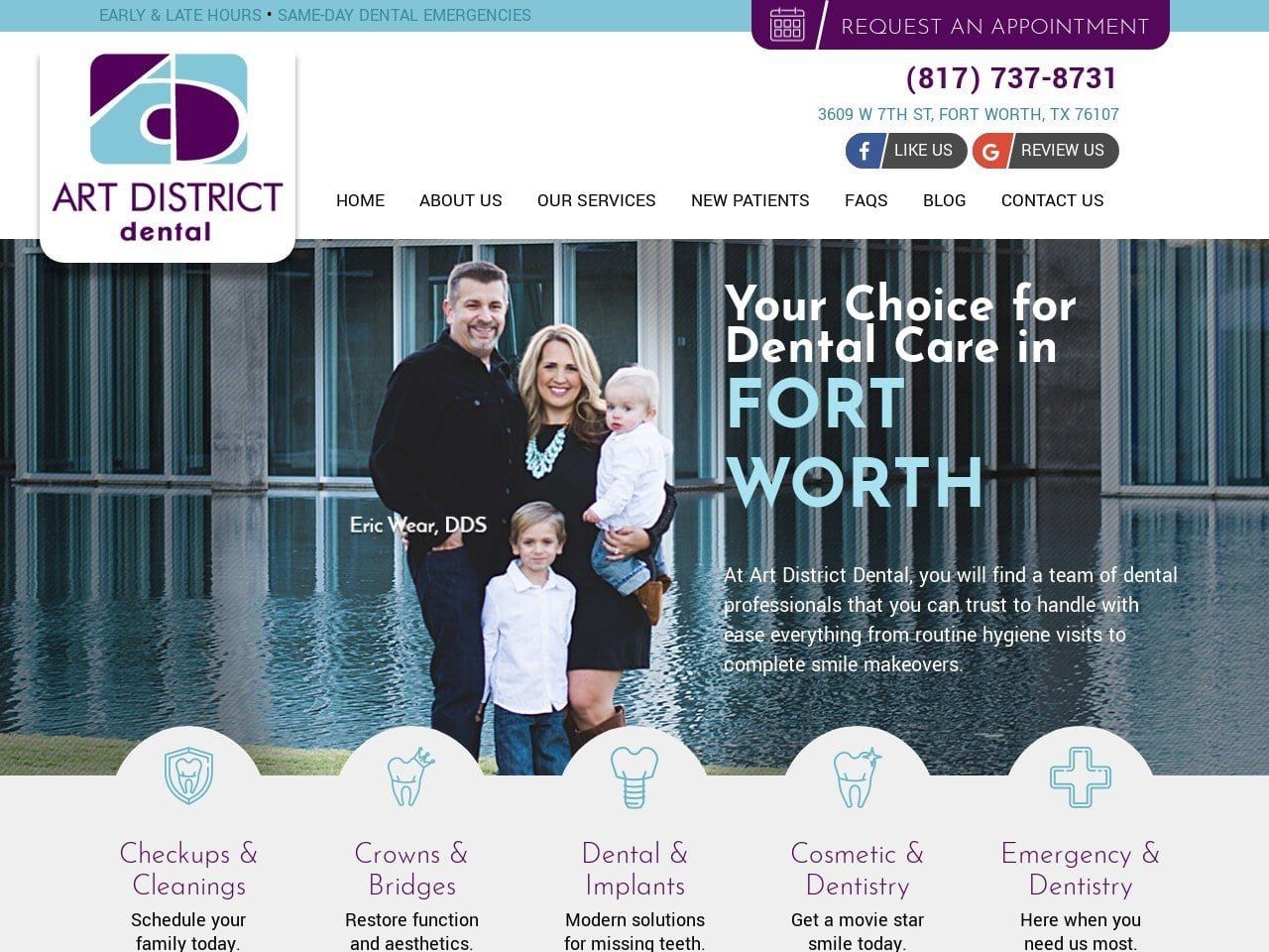 Art District Dental Website Screenshot from artdistrictdental.com