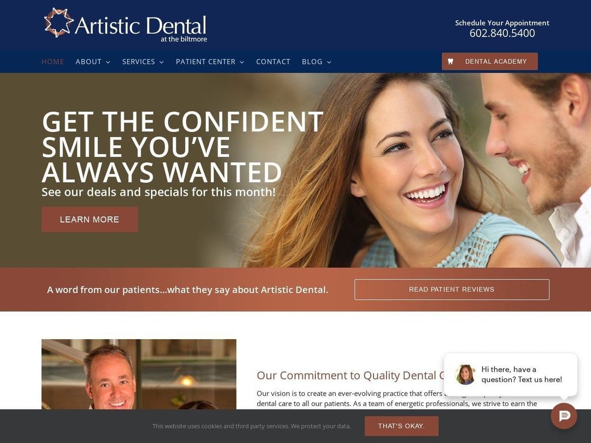 Artistic Dental at the biltmore Website Screenshot from artisticd.com