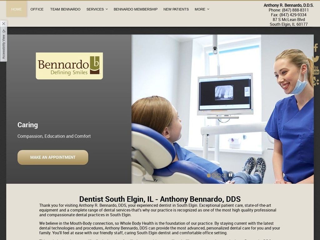 Anthony R. Bennardo D.D.S. Website Screenshot from artisticsmiledoctor.com