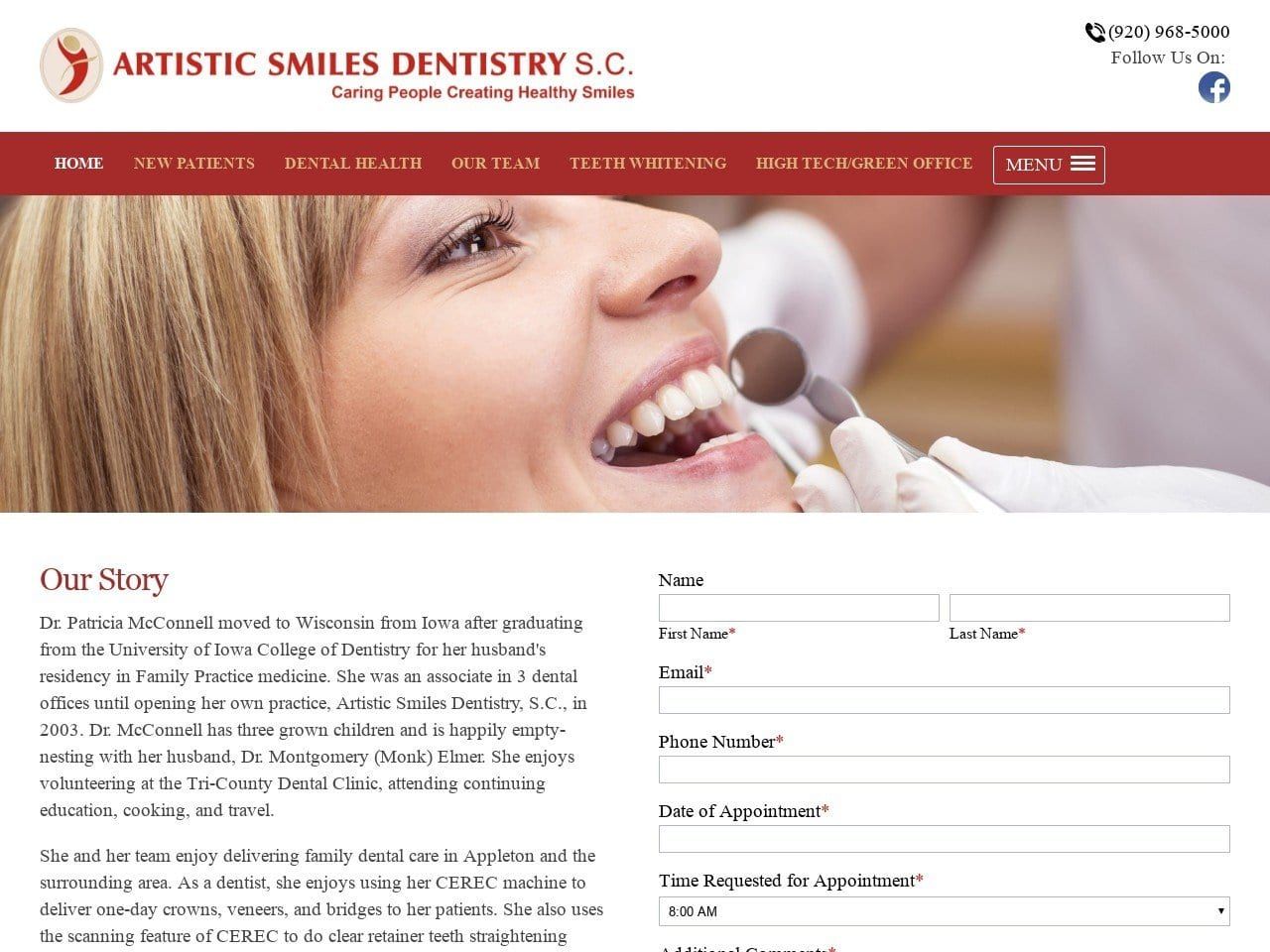 Artistic Smile Dentist Website Screenshot from artisticsmilesdentist.com