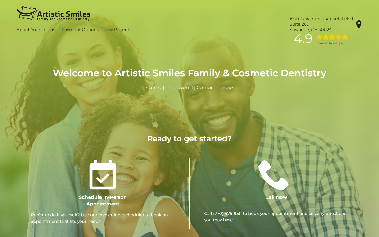 artisticsmilesofga.com screenshot