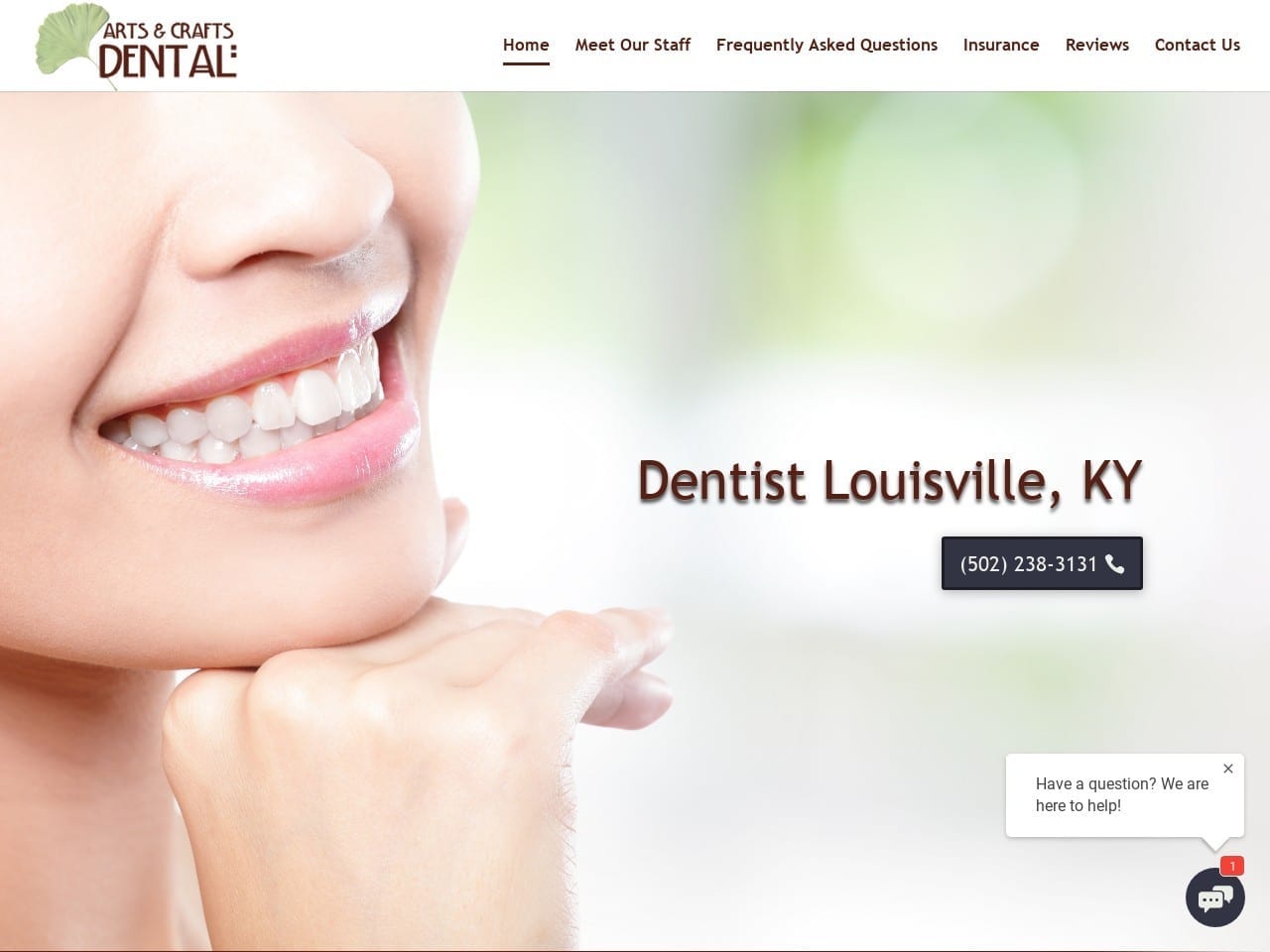 Arts Dentist Website Screenshot from artsandcraftsdental.com