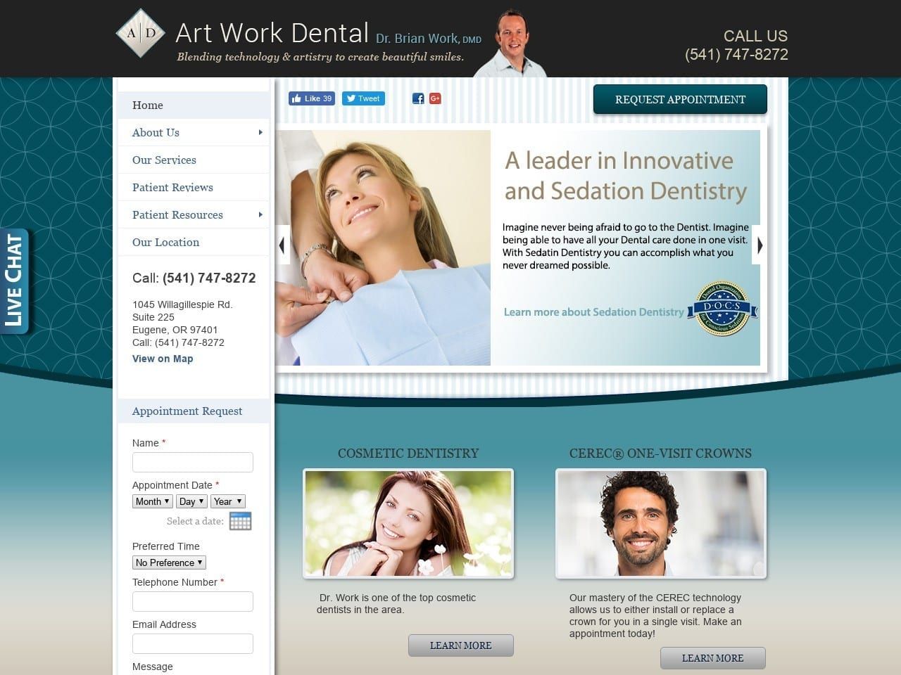 Artwork Dental Website Screenshot from artworkdental.com