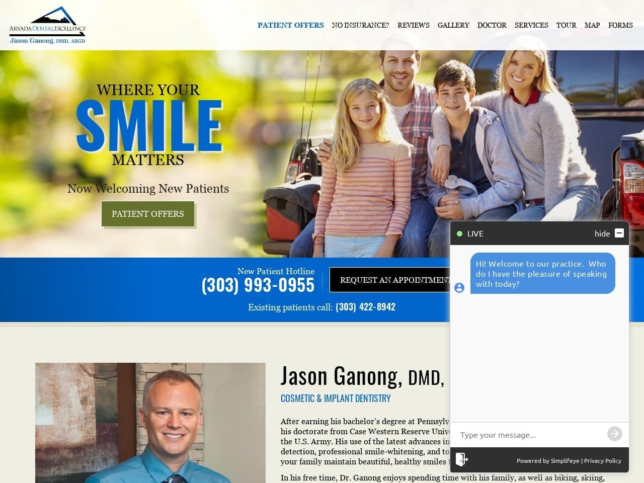 Arvada Dental Excellence Website Screenshot from arvadadentalexcellence.com