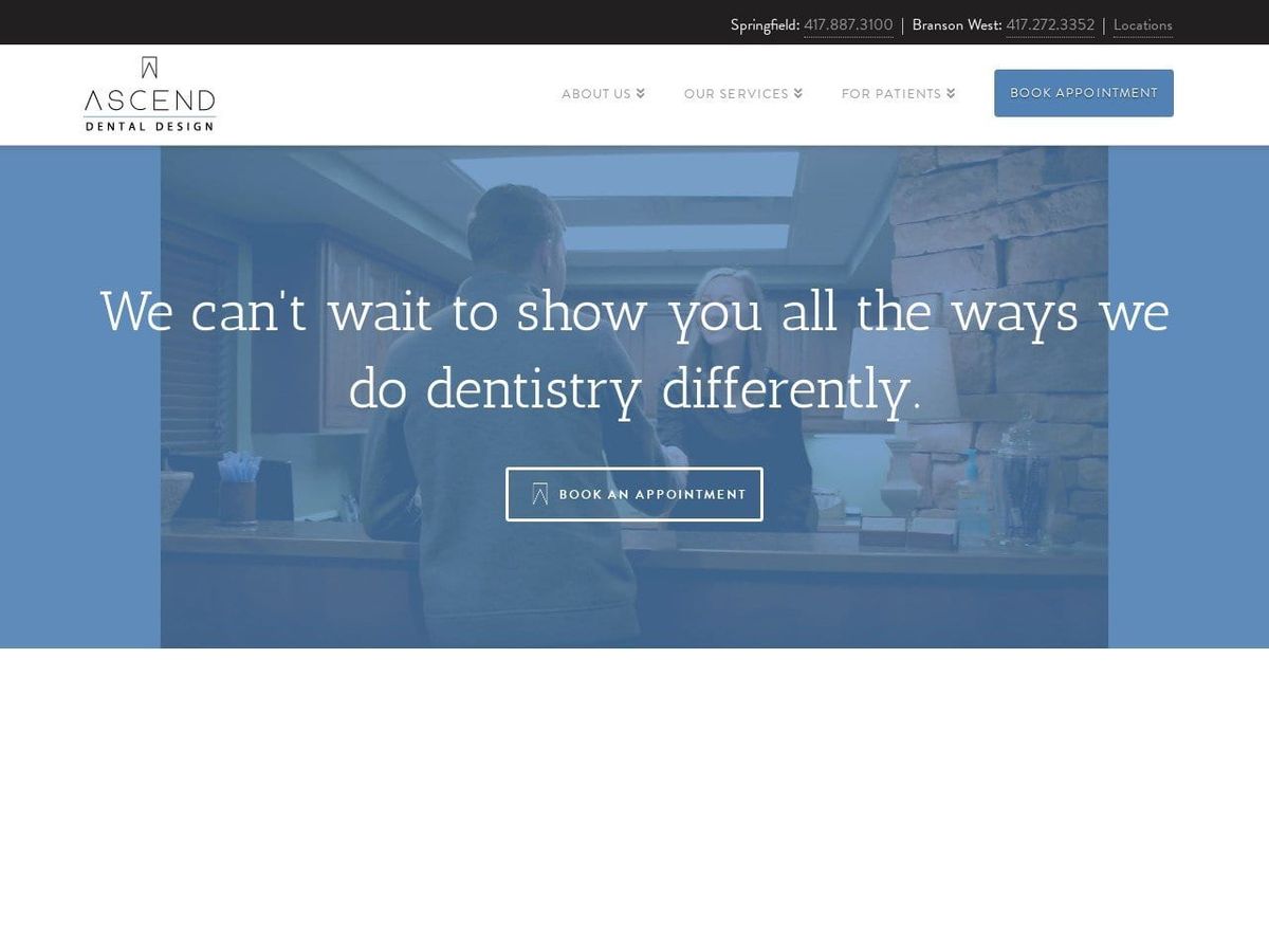 Ascend Dental Design Website Screenshot from ascenddentaldesign.com