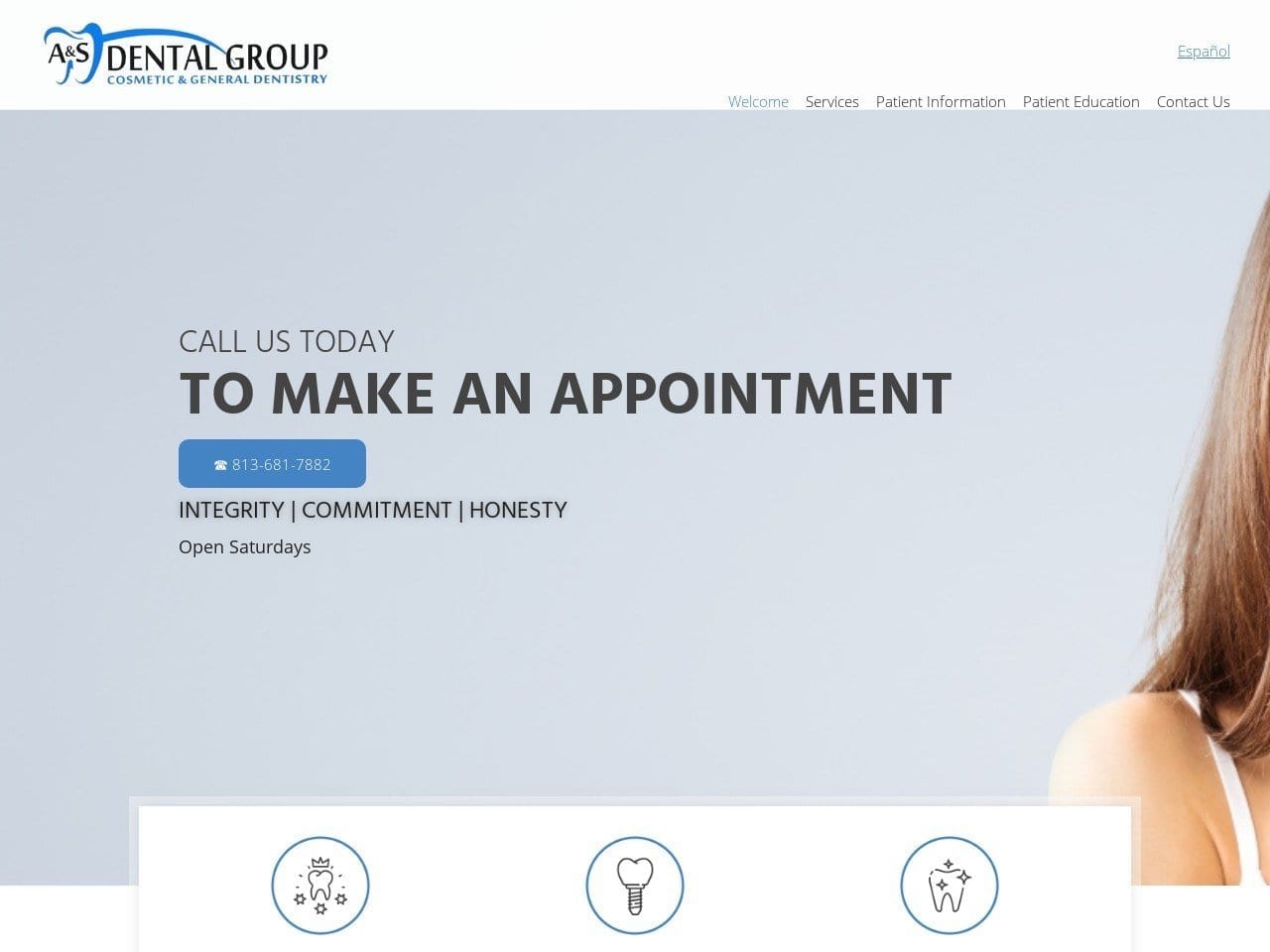 A&S Dental Group Sara Cervantes DMD Website Screenshot from asdentalgroup.net