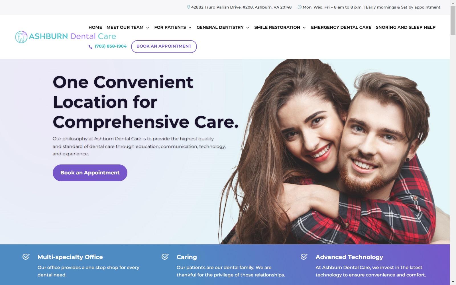 ashburndentalcare.com screenshot