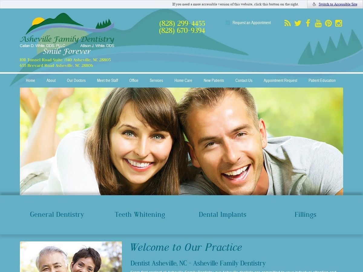 Asheville Family Dentist Website Screenshot from ashevillefamilydentistry.com