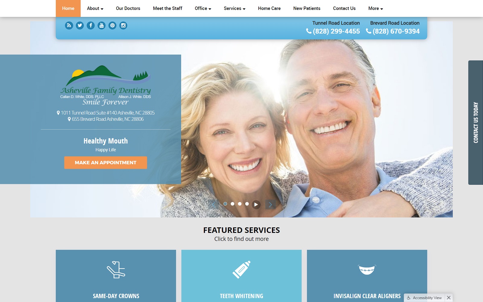 ashevillefamilydentistry.com screenshot