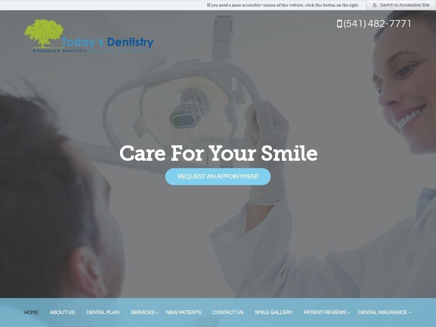 Ashland Dentist Website Screenshot from ashlanddentist.com