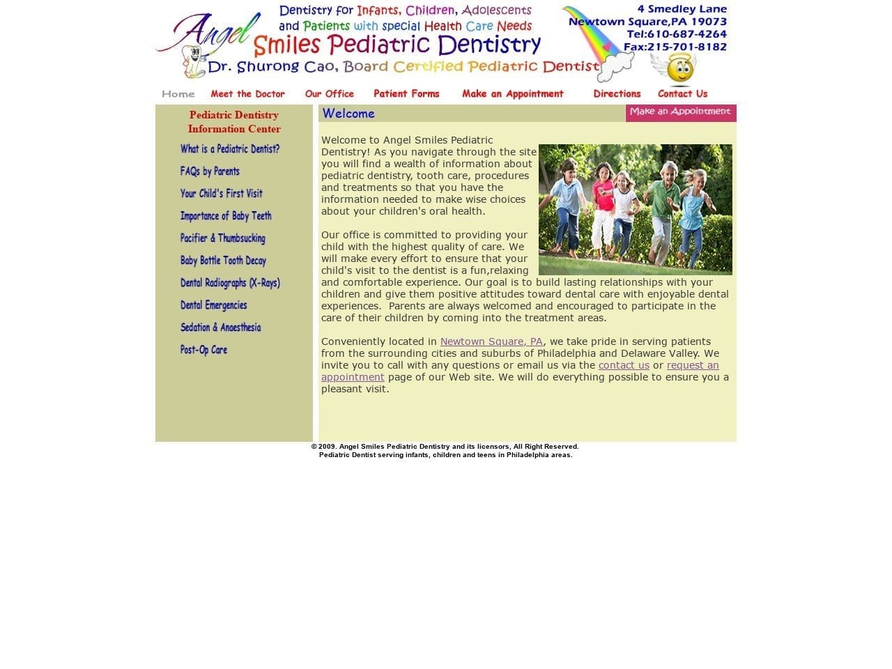 Angel Smiles Pediatric Dentist Website Screenshot from aspdentistry.com