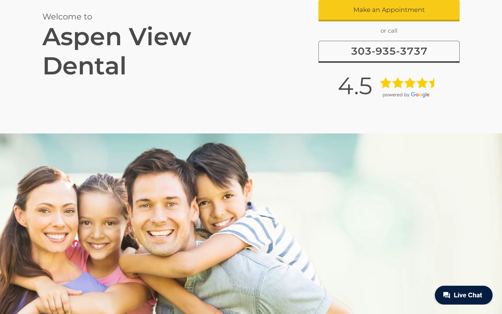 aspenviewdental.com screenshot