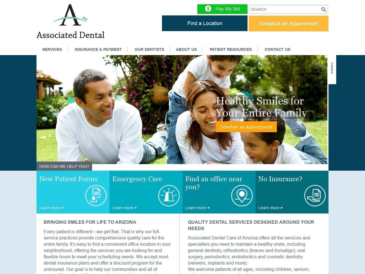 Associated Dental Website Screenshot from associated-dental.com